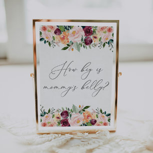 How big is Mommy's Belly Baby Shower Game Sign