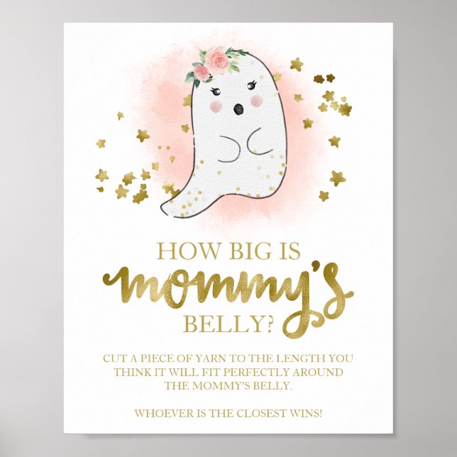 How Big is Mommy's Belly Baby Shower Game Sign (Front)