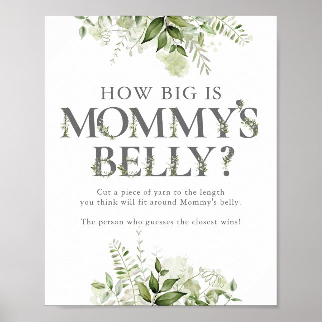 How Big Is Mommy's Belly Baby Shower Poster (Front)