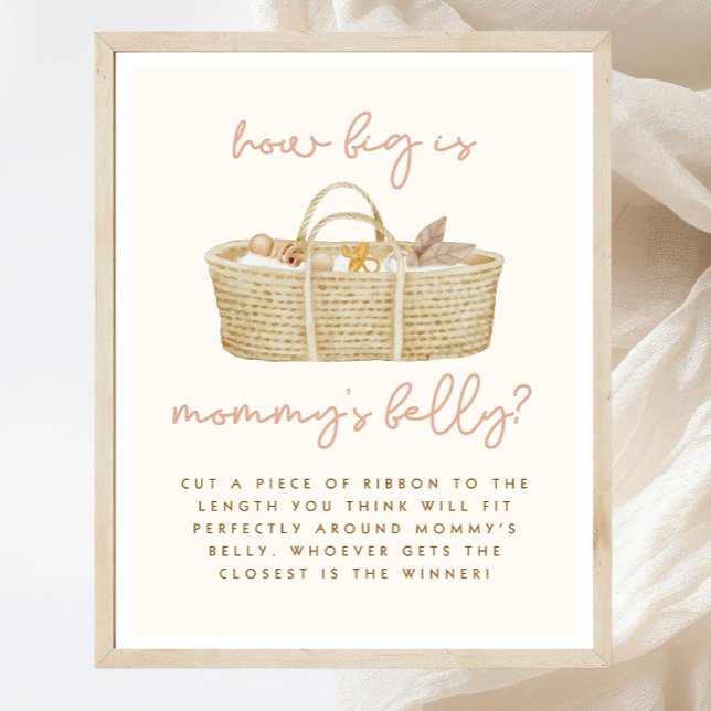 How Big is Mommy's Belly Boho Baby Shower Sign (Creator Uploaded)