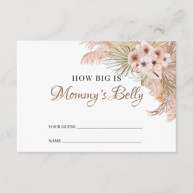 How big is mommy's belly card dried palm leaves (Front)
