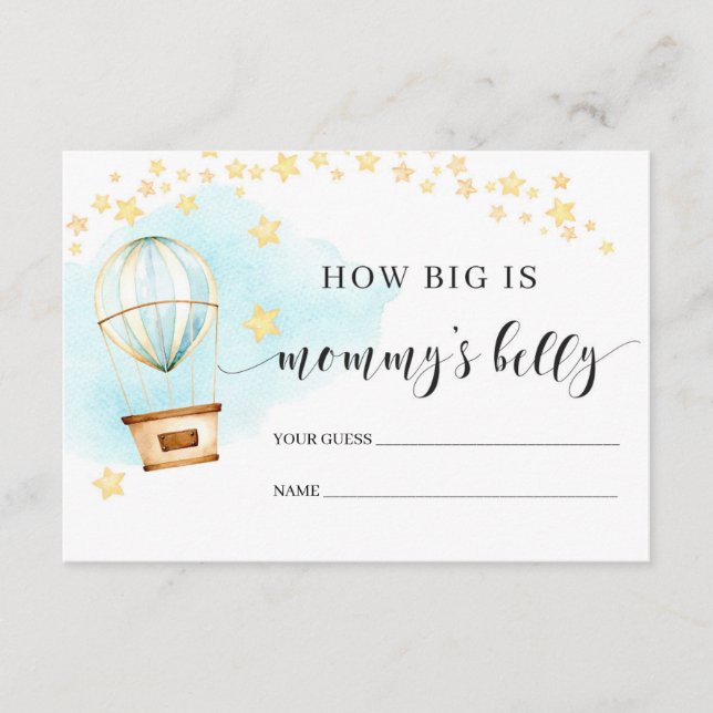 How big is mommy's belly card hot air balloon (Front)