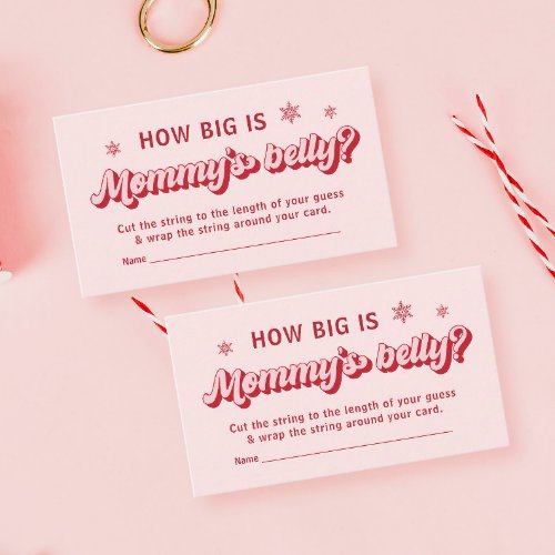 How Big Is Mommys Belly Christmas Baby Shower Enclosure Card