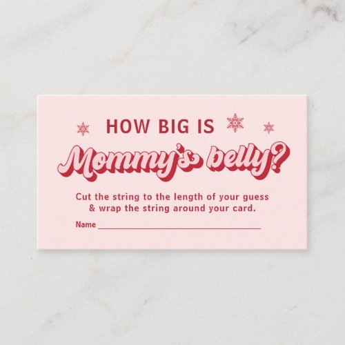 How Big Is Mommys Belly Christmas Baby Shower Enclosure Card