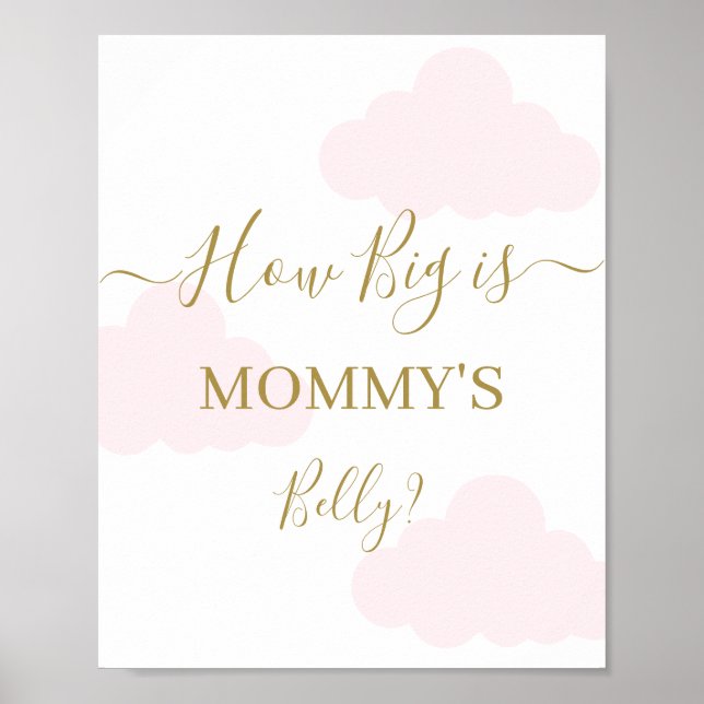 How Big is Mommy's Belly Clouds sign (Front)