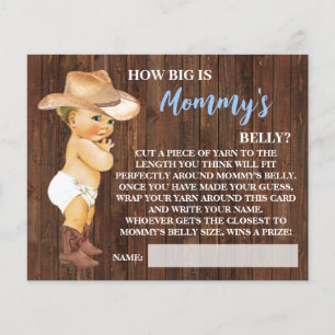 How Big is Mommy's Belly Cowboy Shower Game Card Flyer