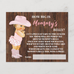 How Big is Mommy's Belly Cowgirl Shower Game Card Flyer