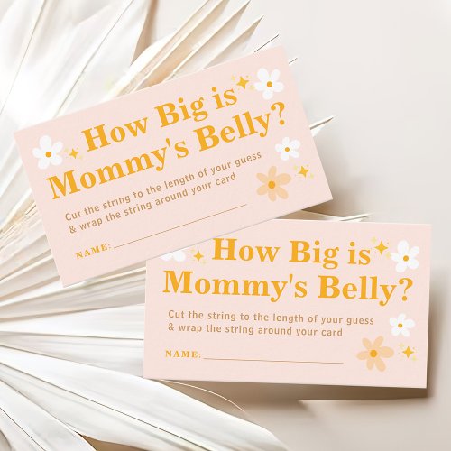 How Big Is Mommys Belly Daisy Baby Shower Game Enclosure Card