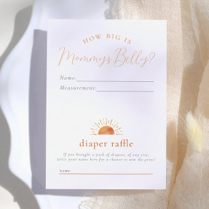 How Big is Mommy's Belly & Diaper Raffle Invitation