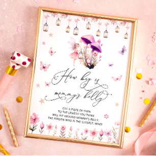 How Big is Mommy's Belly Floral Fairy Garden Poster