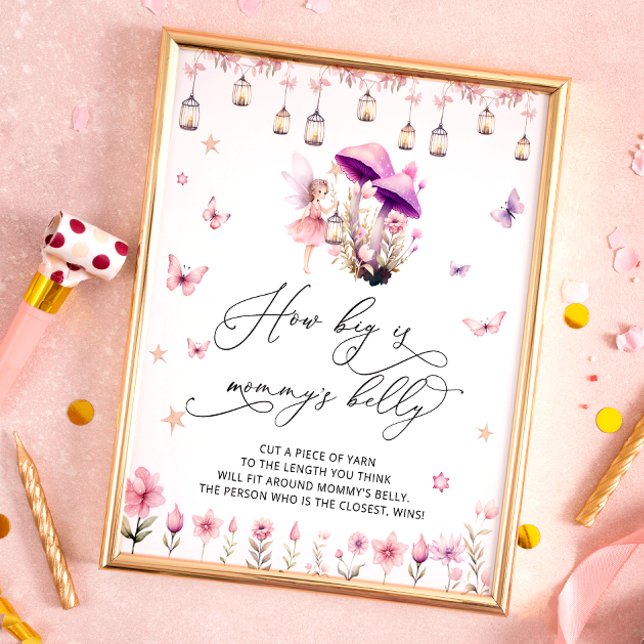 How Big is Mommy's Belly Floral Fairy Garden Poster (Creator Uploaded)