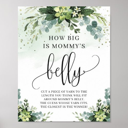 How big is mommys belly game sign succulent