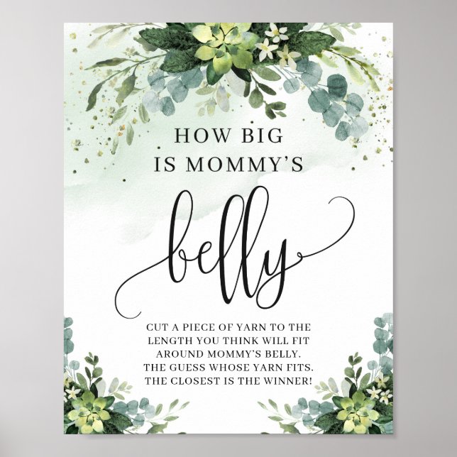 How big is mommy's belly game sign succulent (Front)