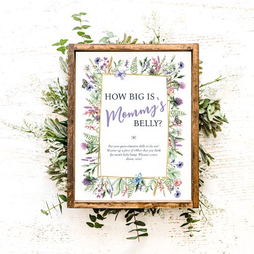 How Big is Mommys Belly Garden Baby Shower Game Poster