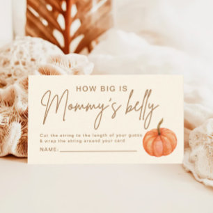 How Big Is Mommy's Belly Pumpkin Baby Shower Game Enclosure Card