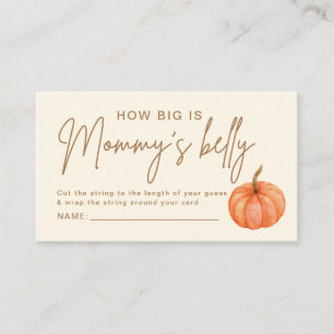 How Big Is Mommy's Belly Pumpkin Baby Shower Game Enclosure Card