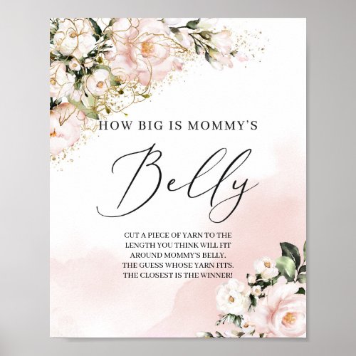 How big is mommys belly sign game blush pink gold