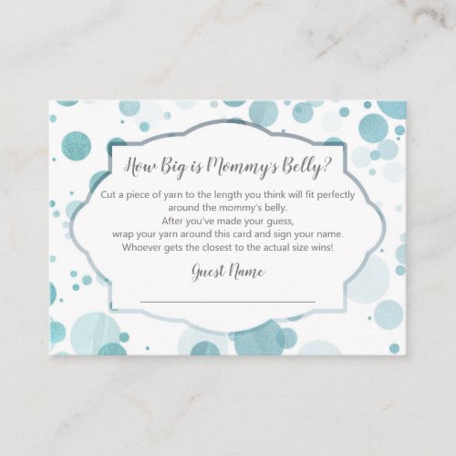 How Big is Mommys Belly Trendy Baby Shower Game Enclosure Card