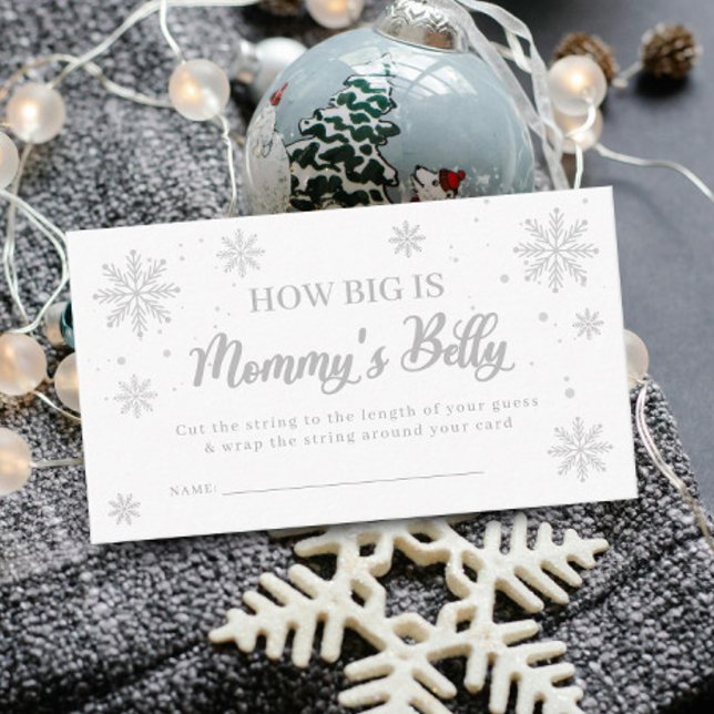 How Big Is Mommy's Belly Winter Baby Shower Game Enclosure Card (Creator Uploaded)