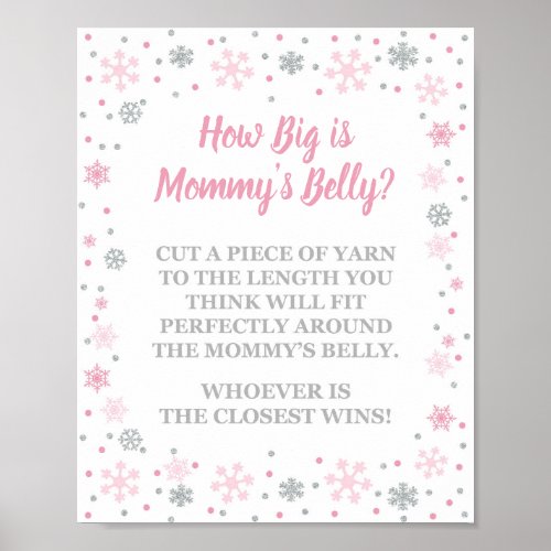 How Big is Mommys Belly Winter Shower Sign