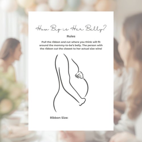 How Big is Mom's Belly Baby Shower Game Letterhead