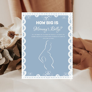 How Big is the mommys Belly Baby shower game card Pedestal Sign