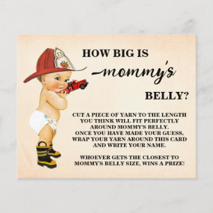 How Big Mommy's Belly Firefighter Shower Game Card Flyer
