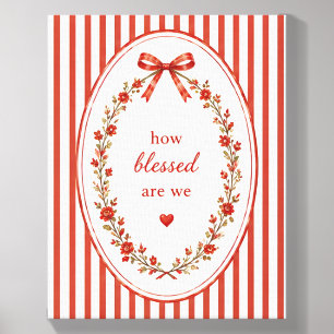 “How Blessed" Vintage Floral Coquette Quote Print Canvas Photo Tile