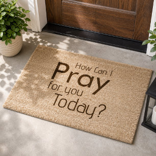 How Can I Pray For YOU? Christian Fiber Doormat
