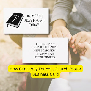 How Can I Pray For You, Church Pastor Business Card