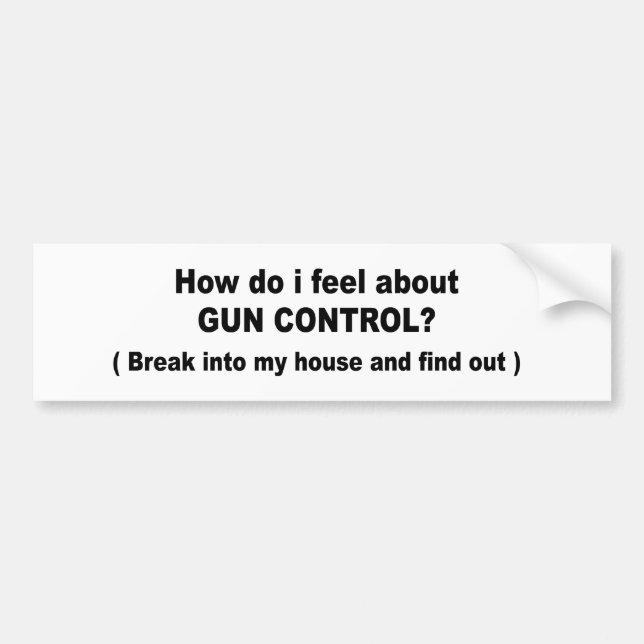 How do i feel about gun control bumper sticker (Front)