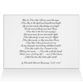 How Do I Love Thee - Browning Greeting Card (Inside Horizontal (Top))