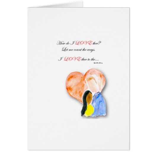 How Do I Love Thee Interracial BW/WM Cards (Front)
