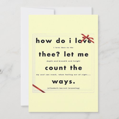 How Do I Love Thee Quote Wedding Anniversary Card