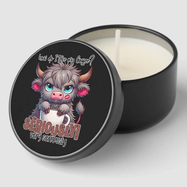 How Do I Take My Coffee? Seriously Very Seriously  Mini Candle Favors (Corner)