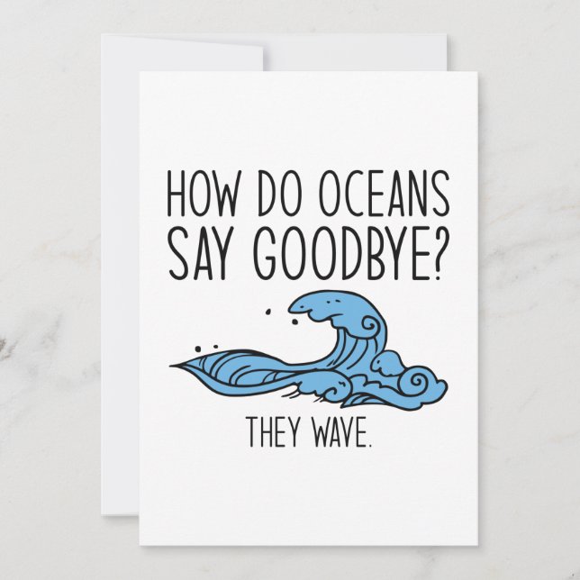 How Do Oceans Say Goodbye Thank You Card (Front)
