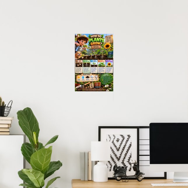 How Do Plants Grow Poster (Home Office)