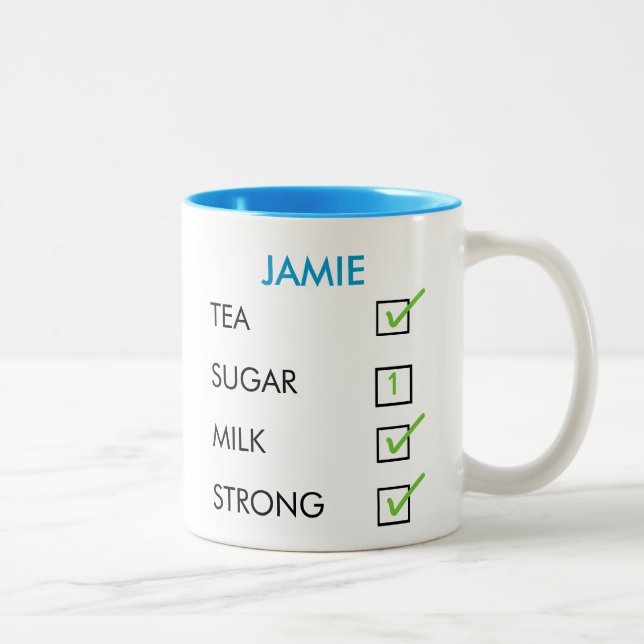 How do you like your tea custom name tick box mug (Right)