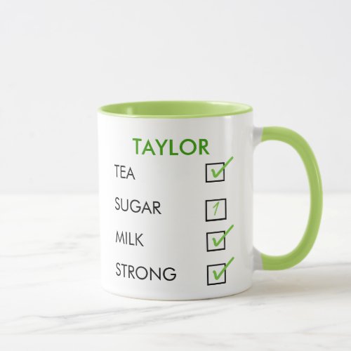 How do you like your tea personalized checkbox mug