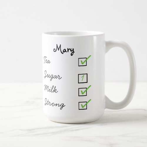 How do you like your tea personalized tick box mug