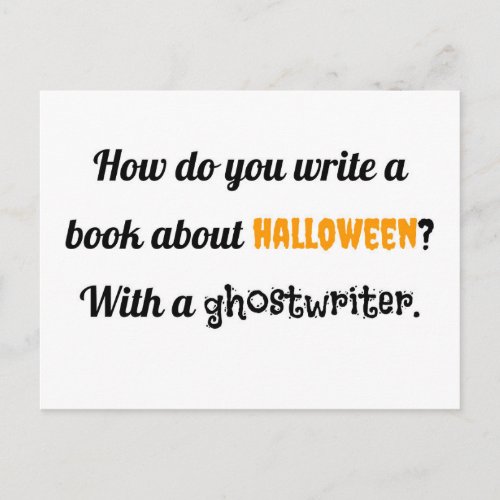 How do you write a book about Halloween With a gh Postcard