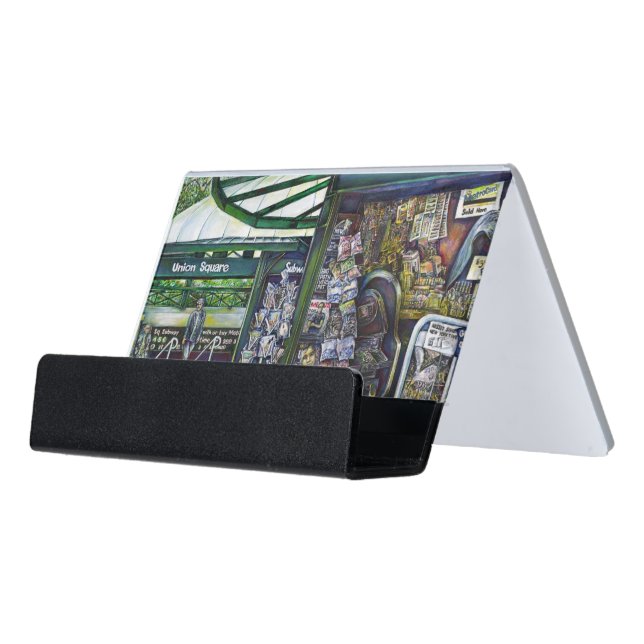 How Does One Image, Unimaginative? Desk Business Card Holder (Angled Front)