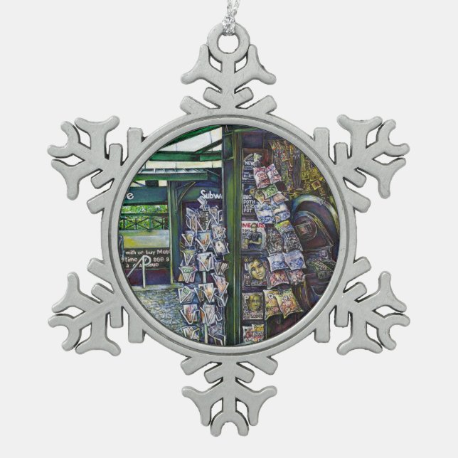 How Does One Image, Unimaginative? Snowflake Pewter Christmas Ornament (Front)