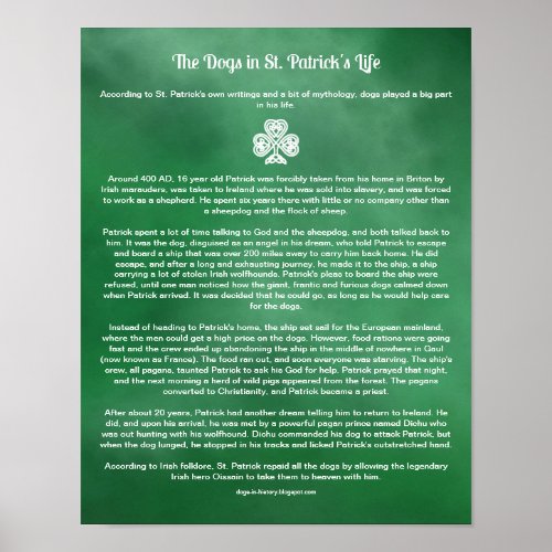 How Dogs Inspired St Patrick Poster