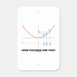 How Focused Are You? Parabola Graph Geek Humor Metal Sign