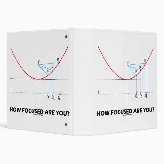 How Focused Are You? Parabola Graph Math Humor 3 Ring Binder