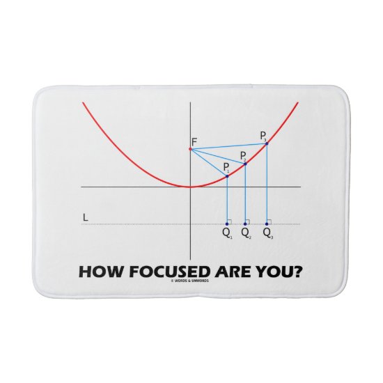 How Focused Are You? Parabola Graph Math Humor Bath Mat