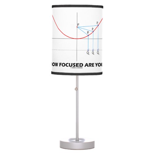 How Focused Are You Parabola Graph Math Humor Table Lamp