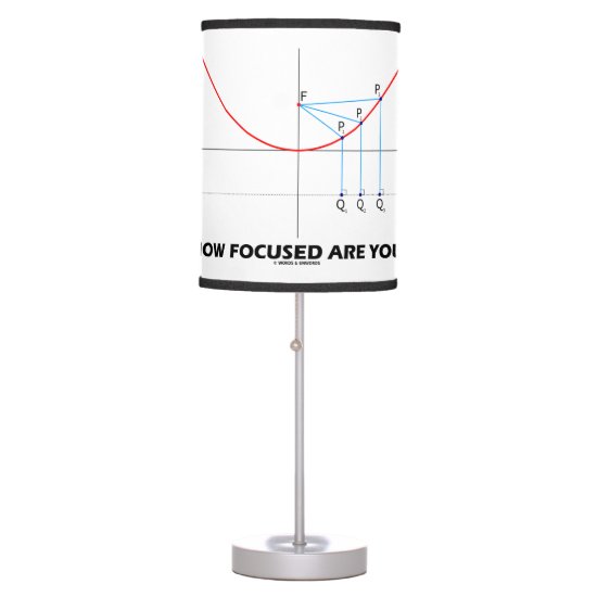 How Focused Are You? Parabola Graph Math Humor Table Lamp