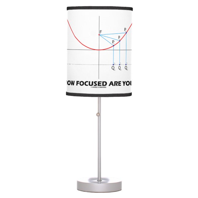 How Focused Are You? Parabola Graph Math Humor Table Lamp (Front)